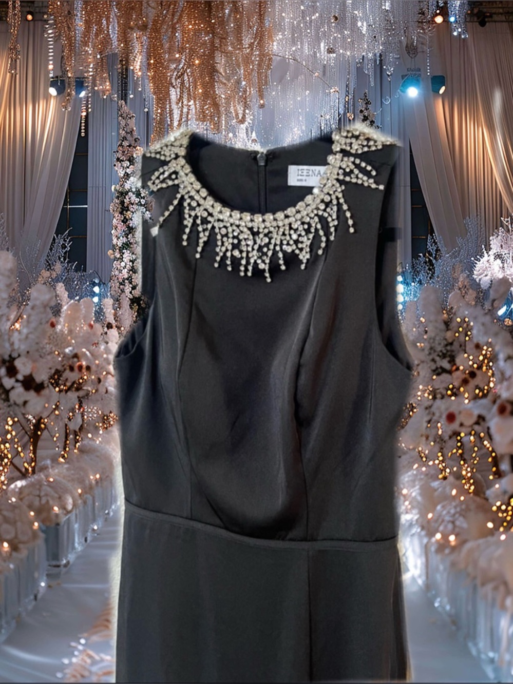 Mac Duggal | Sleeveless Rhinestone Collar Column Gown 26516 - Picture 2 of 14